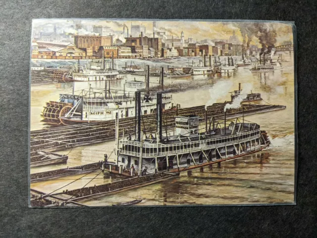 Sternwheeler Steamer PACIFIC No 2, PITTSBURGH, PA Naval Cover unused postcard