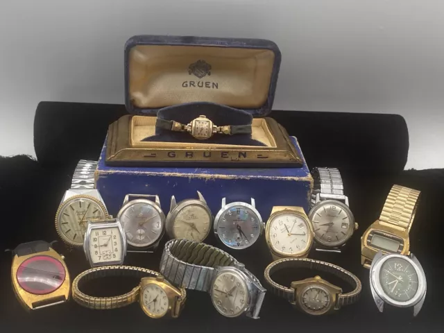 Large Lot Vintage Men’s/ladies Mostly Mechanical Watches For Parts Or Repair