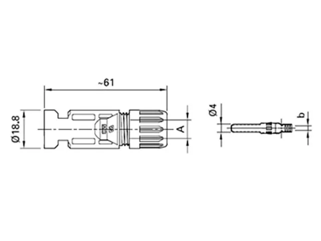 Stäubli PV-KST4 / 6II-UR - Connecteur MC4 Mâle - 32.0017P0010-UR 2