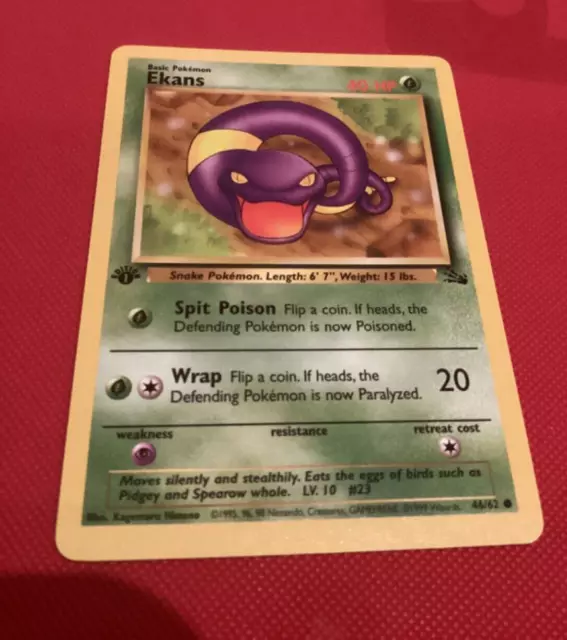 Ekans | 46/62 | 1st edition | Fossil | Pokémon card 👀🔥