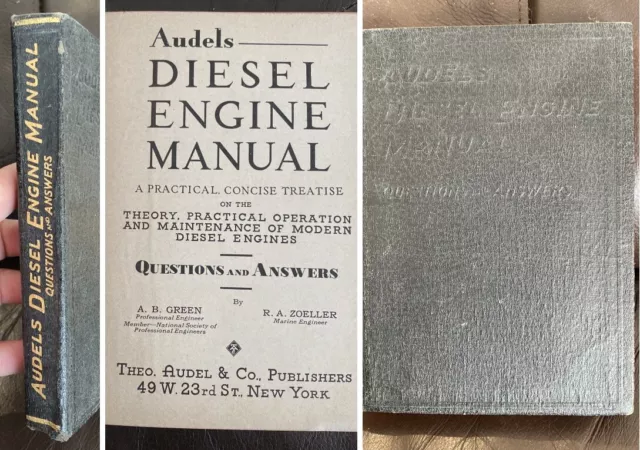 Rare First Edition 1936 Audels Vintage Diesel Engine Manual