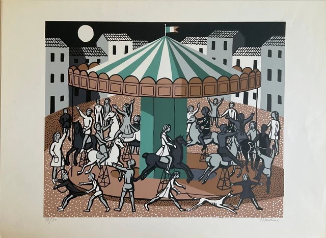 Pendini Fulvio (Padova, 1907-1975) Litografía Opera Firma 50 X 70 La Carrusel