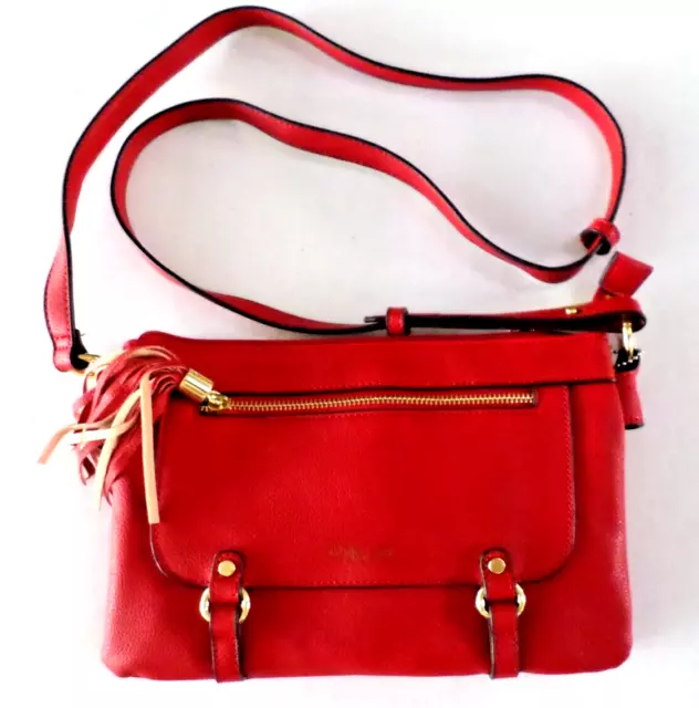 Olivia & Joy Crossbody Purse Red Faux Leather New with Tags