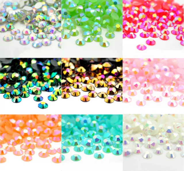 2-5mm AB FLAT BACKED RHINESTONES NAIL ART SCRAPBOOK CRAFT #3