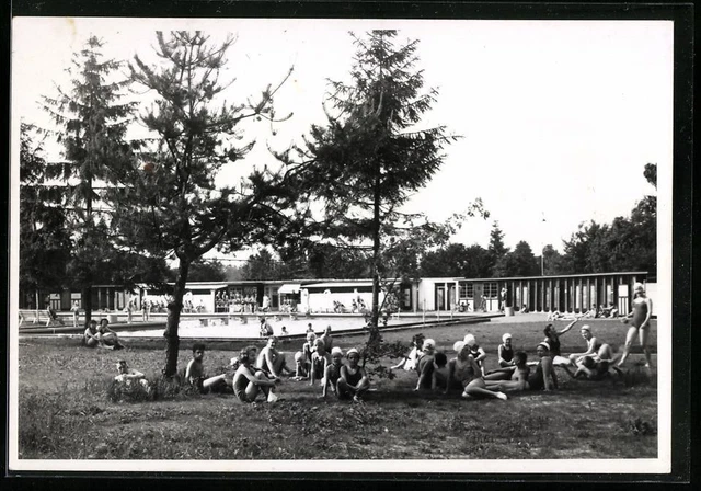 Fotografie Jos. Nuss, Eemnes, Ansicht Ede / Gelderland, Freibad - Schwimmbad mi