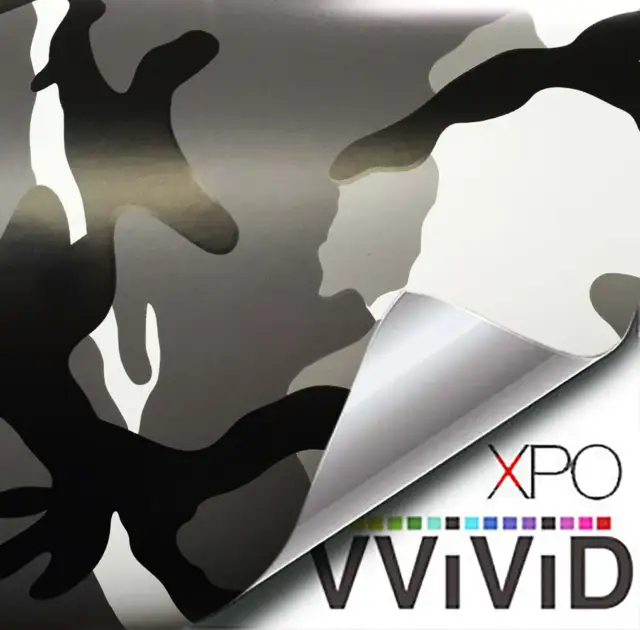 VVivid 2020 Matte Snow Grayscale Camo Vinyl Car Wrap Film | V500