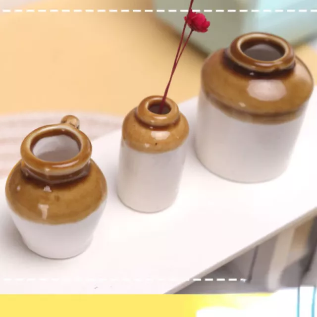 Maceta de cerámica vintage jarrón para casa de muñecas escala 1:12a escala 1 3