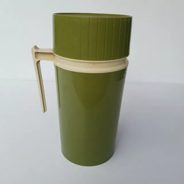 Vintage Thermos flask Green 1.0 litre 2 Cups /1986  Norwich. Conn .USA