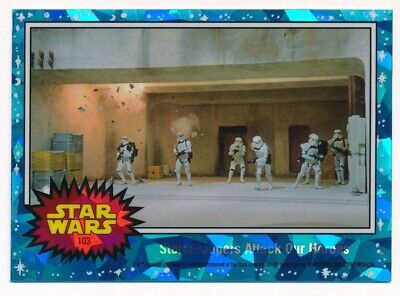2022 Topps Chrome Star Wars Sapphire #103-Stormtroopers Attack Our Heroes