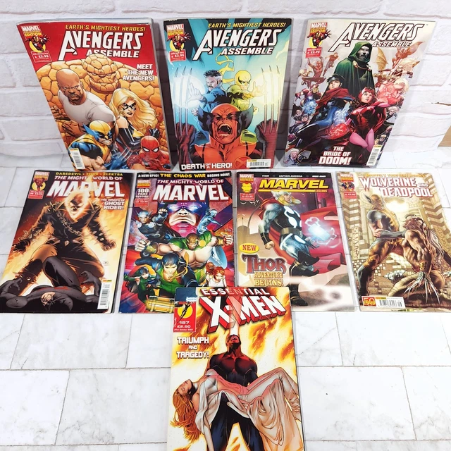 Avengers Assemble Comic Bundle + Mighty World Of Marvel Essential X-Men