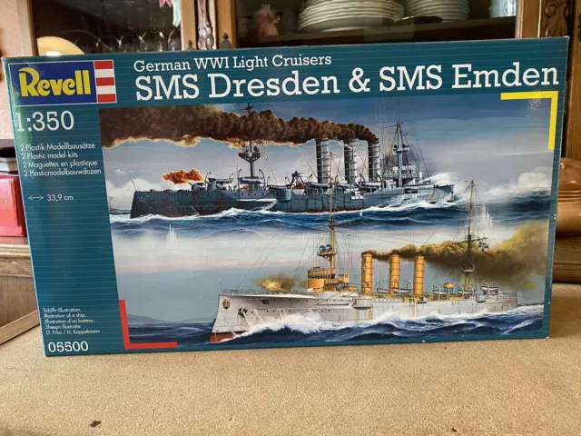 Revell 05500 SMS DRESDEN & SMS EMDEN 1:350 Mit Originalverpackung Und Rechnung