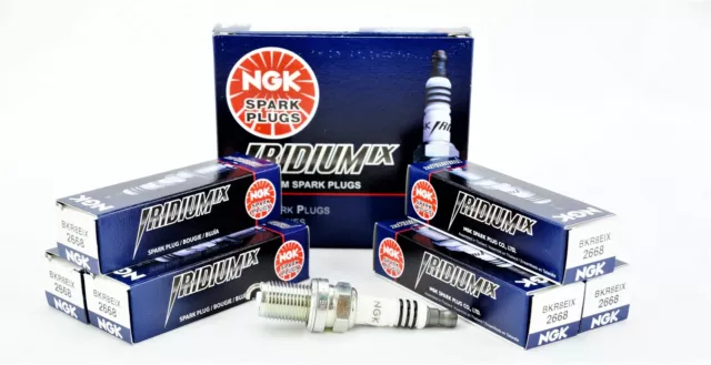 Set of 6 Genuine NGK 2668 - Iridium IX Spark Plugs BKR8EIX Fuel-Efficient Strong
