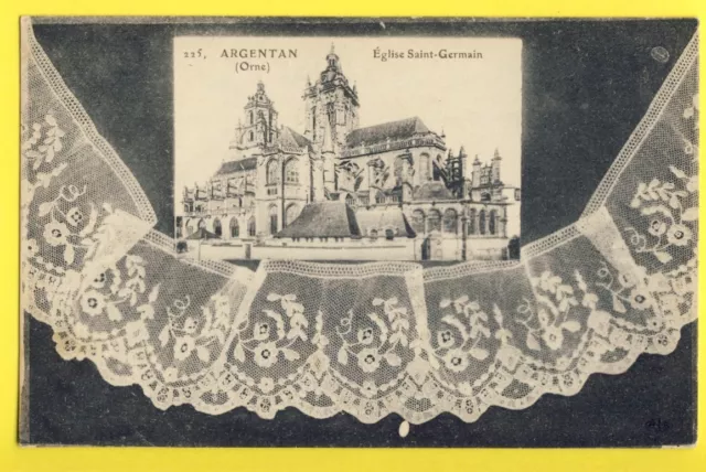 cpa Normandy ARGENTAN Ã££glise Saint Gervais LACE LACE AngÃ ̈le THUAULT de TRUN
