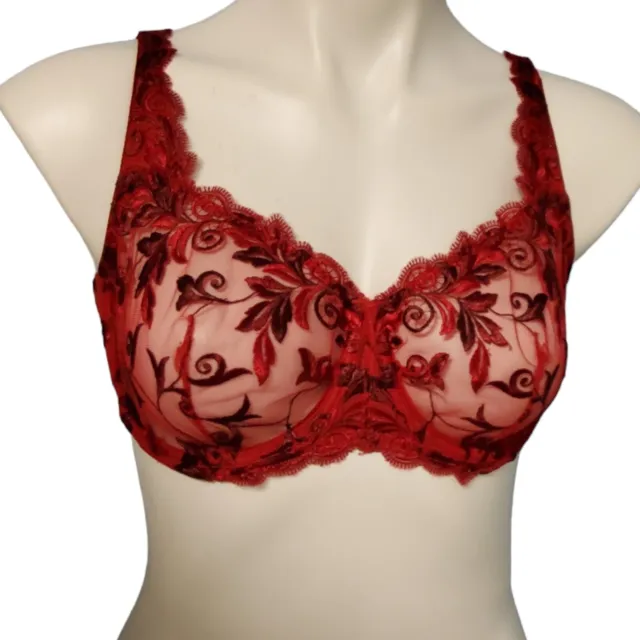SOMA SENSUOUS UNLINED Bra Womens Size 34D Red Lace Non-Paddded Sheer  Balconette $19.99 - PicClick