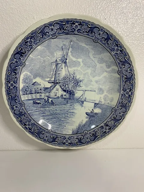 Delft Hand Painted for Royal Sphinx by Boch Belgium Wall Plate 12” Large