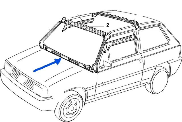 Revêtement Sous Pare-brise Rhibo Pour Fiat Panda 86 - Croix Sottoparabrezza