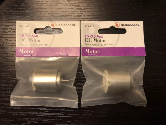 Lot of 2 Radio Shack 1.5-3.0 Volt Motors 273-0223. Brand New, Free Shipping!