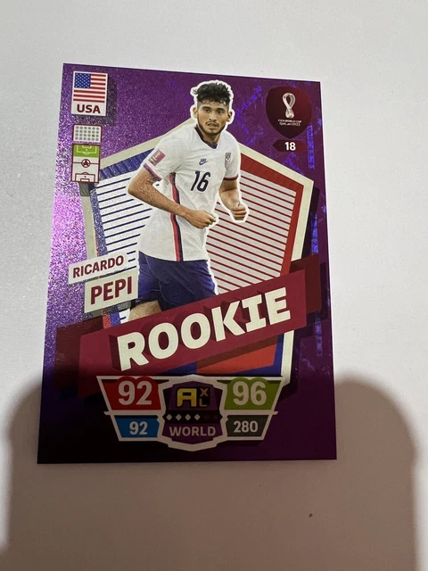 FIFA WORLD COPPA QATAR 2022 carta ROOKIE Ricardo Pepi #18. nuova ...