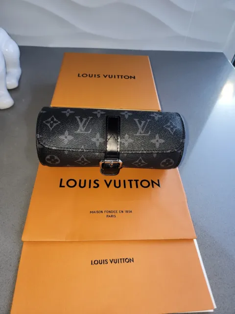 Louis Vuitton Damier Graphite 3 WATCH TRAVEL CASE Black ref.978433 - Joli  Closet