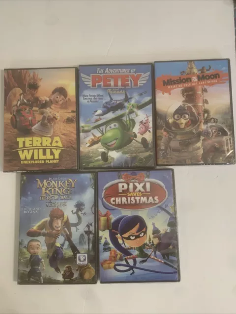 LOT OF 5 Kid’s Movie DVDs - 5 Cartoon DVD Movies - NEW SEALED - Read ...
