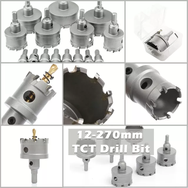 Carbide Tip TCT Hole Saw Cutter Drill Bit  Metal Alloy Stainless Steel 12-270mm