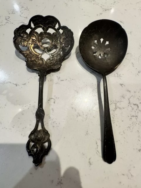 Lot Of 2 - Vintage Antique Sterling Silver Spoons (1 Is RW&S)