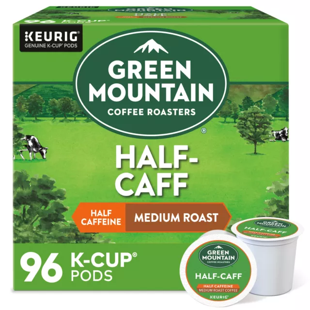 Green Mountain Coffee Half-Caff, Keurig K-Cup Pod, Medium Roast, 96 Count