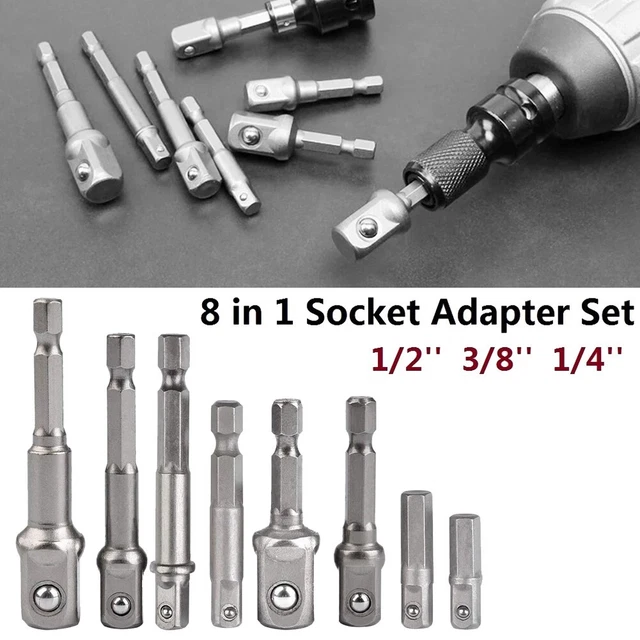 PRISE ADAPTATEUR BOUT Main Outils 2 3 8pcs Chrome Vanadium Acier prise-adaptateur-bout-main-outils-2-3-8pcs-chrome-vanadium-acier
