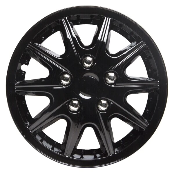 TopTech Revolution set finiture ruote 16 pollici nero lucido set di 4 coprimozzo