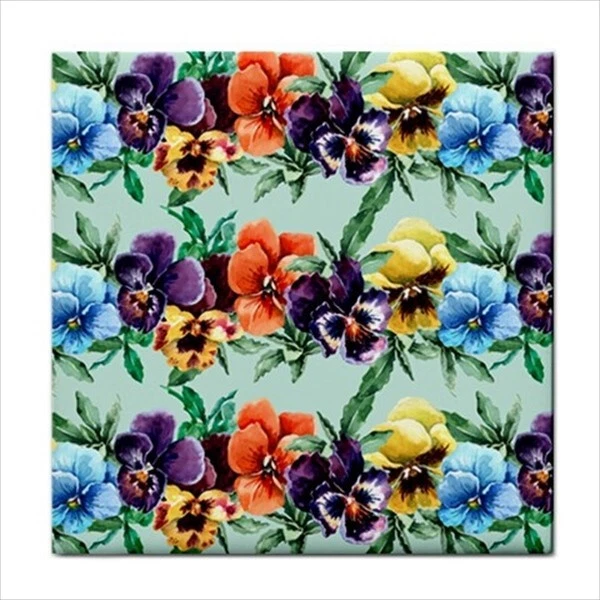 Pansies Flower Art Decorative Ceramic Tile Backsplash