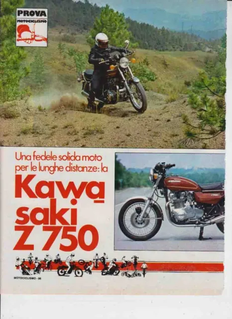 advertising Pubblicità TEST MOTO KAWASAKI Z 750 1976-MAXIMOTO GIAPPONESI   EPOCA