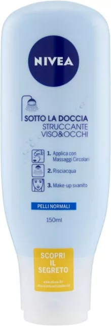 6 Flacons NIVEA Démaquillant Dessous La Douche Visage Yeux De Peau Normale 150ml