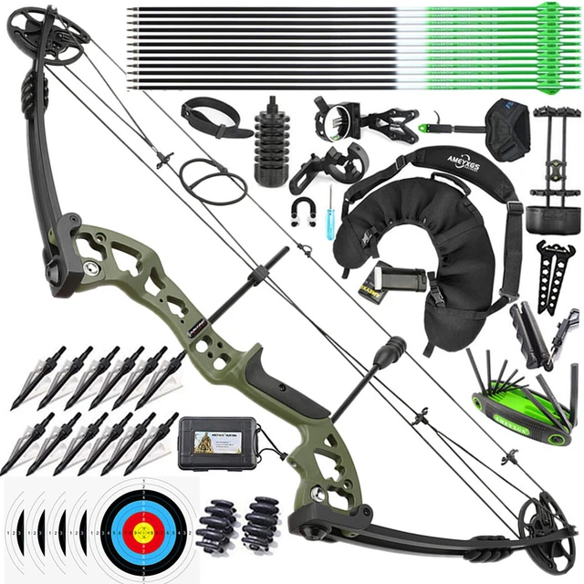 COMPOUND BOW ARROWS Sets 30-55lbs Adjustable Adult Archery Hunting ...