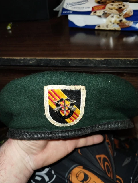 AUTHENTIC VIETNAM WAR - Green beret - 5th Special Forces Group size7 ...