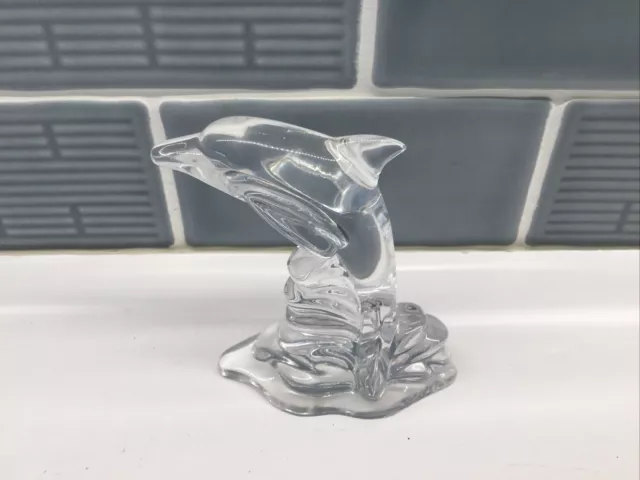 Crystal Dolphin Figurine Riding Wave