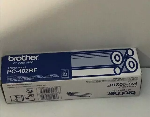 Brother Original PC-402RF Fax Refill, Box includes 2 unused Rolls in plastic