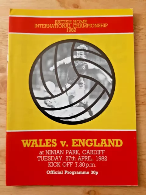 Wales v England. 27th April 1982. British Home International. Excellent Cond.