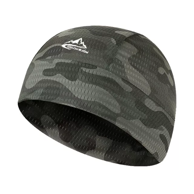 Cycling Helmet Lining Beanie Ice Silk Quick Drying Running Cap (Green Camo) 2