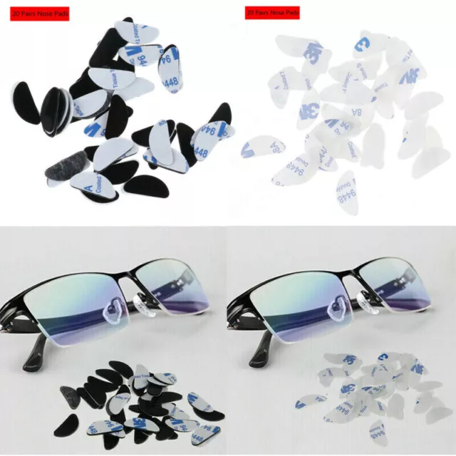 UK 20 Pairs Silicone Anti-Slip Nose Pads Grips Gaskets for Glasses Sunglasses