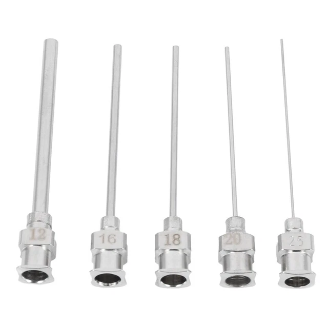 5Pcs Gauge Blunt Stainless Dispensing Syringe Needle Tip 12/16/18/20/25/38G O7h