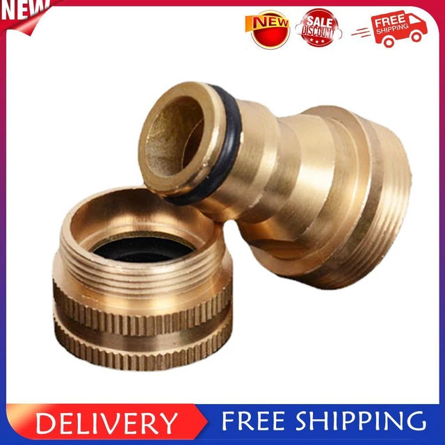 2 Pcs Faucet Fitting Brass Tap Quick Connector for Garden Tubing Car Washer Pipe