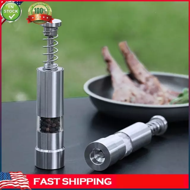 Stainless Steel Thumb Push Pepper Spices Grinder Manual Kitchen Tool Accessories