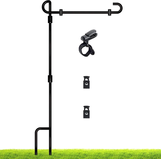 Garden Flag Stand Premium Yard Pole Holder Metal Powder Coated Weather Proof