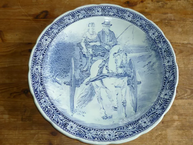 Grande assiette en faïence de DELFTS by BOCH  "la caleche" Holland