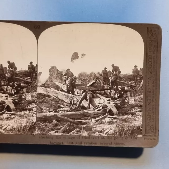 WW1 Stereoview 3D C1916 Real Photo Worcester Rgmt Charge Gheluvelt Ypres Belgium