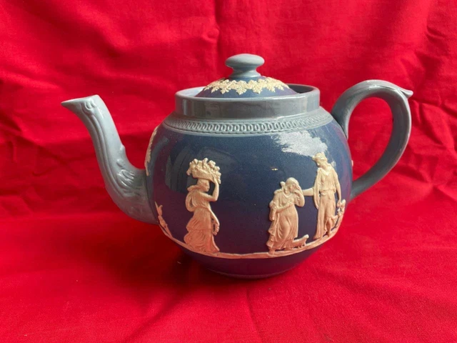 DUDSON, antique Blue Jasperware Teapot
