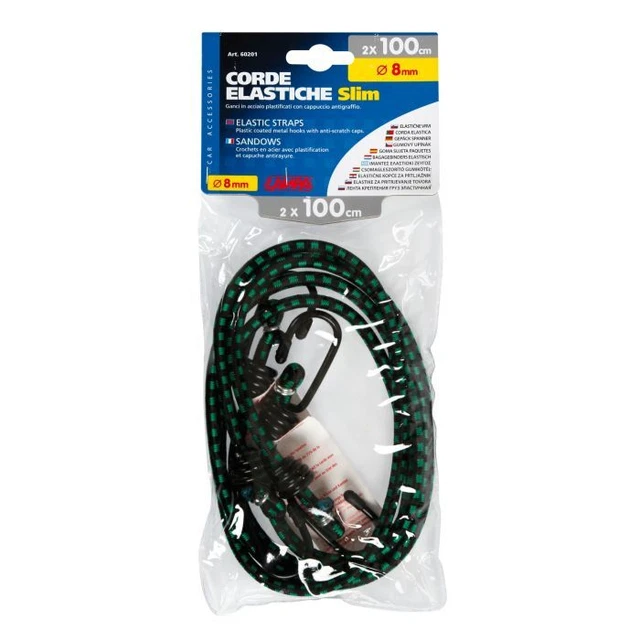 Coppia Corde Elastiche Cm.100 Slim 8mm Lampa 60201 - GARANZIA ITALIA