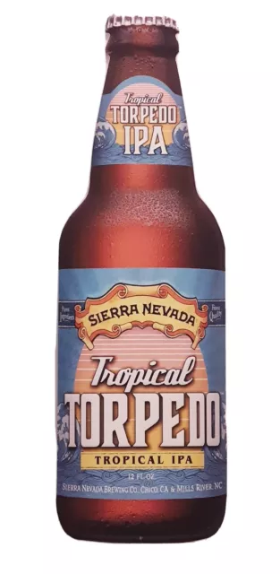 Sierra Nevada Cutout Embossed Metal Tin Beer bottle Sign Bar Man Cave Garage #2