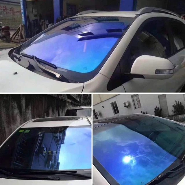 Chameleon Deep Blue Car Front Window Tint Solar Film Protection Scratch Resistan