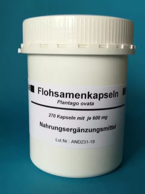 Flohsamen Kapseln 270 x 600 mg Flohsamenschalen Plantago india